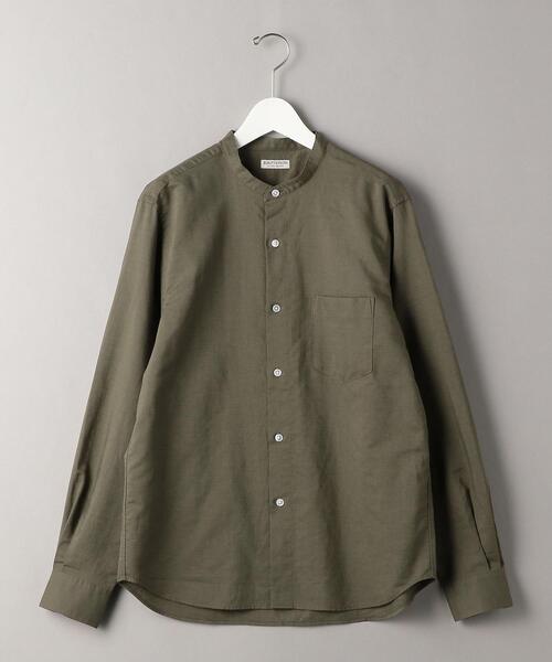 BEAUTY&YOUTH UNITED ARROWS(ビューティーアンドユースユナイテッドアローズ)の「BY T/R バンドカラー リラックスレギュラー シャツ(シャツ/ブラウス・メンズ・オフホワイト/オリーブ・SMALL/MEDIUM/LARGE/X-LARGE)」の7枚目の写真