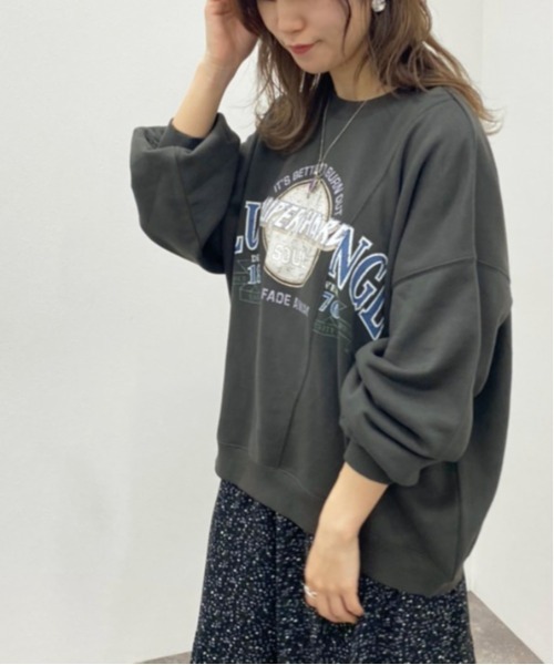 apres jour mignon(アプレジュールミニョン)の「リメイク風プリントスウェット【ZOZOTOWN限定アイテム】(スウェット・レディース・アイボリー/グリーン/ブラック・X-LARGE/フリー)」の11枚目の写真