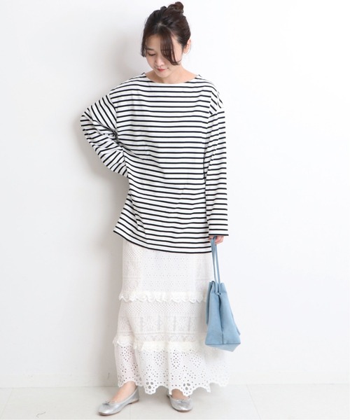 SLOBE IENA（スローブイエナ）の「30/2 天竺サイドスリットプルオーバー【手洗い可能】◆（Tシャツ/カットソー・レディース・ピンク/ブラック/カーキ・FREE）」の4枚目の写真