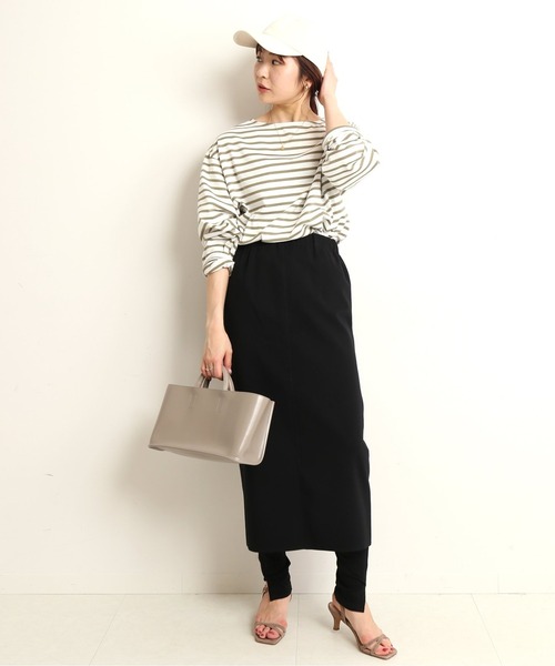 SLOBE IENA（スローブイエナ）の「30/2 天竺サイドスリットプルオーバー【手洗い可能】◆（Tシャツ/カットソー・レディース・ピンク/ブラック/カーキ・FREE）」の6枚目の写真