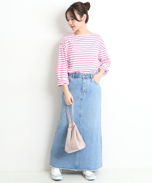 SLOBE IENA（スローブイエナ）の「30/2 天竺サイドスリットプルオーバー【手洗い可能】◆（Tシャツ/カットソー・レディース・ピンク/ブラック/カーキ・FREE）」の8枚目の写真