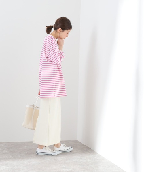 SLOBE IENA（スローブイエナ）の「30/2 天竺サイドスリットプルオーバー【手洗い可能】◆（Tシャツ/カットソー・レディース・ピンク/ブラック/カーキ・FREE）」の9枚目の写真