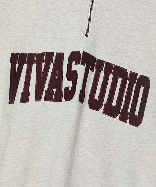 トレーナー スウェット COLLEGE LOGO HALF ZIP TOP レディース メンズ SILVER BULLET ハーフジップ トレーナー メンズ カレッジロゴ