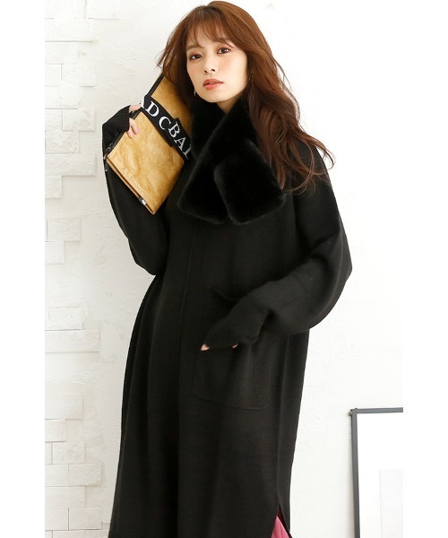 スリットロングニットワンピース（ワンピース）｜ElegChic（エレグシック）