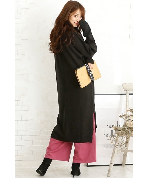 スリットロングニットワンピース（ワンピース）｜ElegChic（エレグシック）