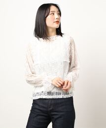 axes femme | フラワーチャームレースＰＯ(Tシャツ/カットソー)