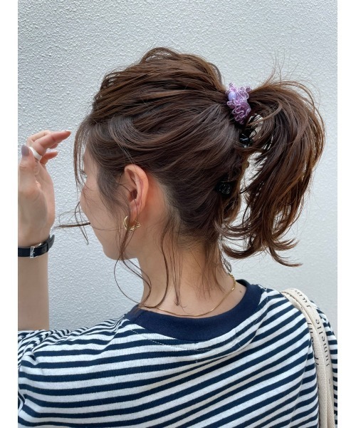 JUMELLE（ジュメロ）の「グリッターゴム（ヘアゴム・レディース・シルバー/ピンク/パープル/ベージュ・FREE）」の7枚目の写真