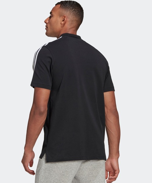 adidas（アディダス）の「AEROREADY エッセンシャルズ ピケ エンブロイダード スモールロゴ 3ストライプスポロシャツ [AEROREADY Essentials Pique Embroidered Small Logo 3-Stripes Polo Shirt] アディダス（ポロシャツ・メンズ・ブラック×ホワイト/ダークネイビー/ホワイト×ブラック・SMALL/X-SMALL/XX-LARGE/LARGE/MEDIUM/X-LARGE/XXX-LARGE）」の13枚目の写真