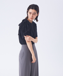 qualite | 【boussole×qualite】ショルダーレースTシャツ(オーバーサイズ)(Tシャツ/カットソー)