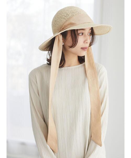 Green　Parks（グリーンパークス）の「・リボンつきハット＊（ハット・レディース・ベージュ/キャメル・FREE）」の3枚目の写真