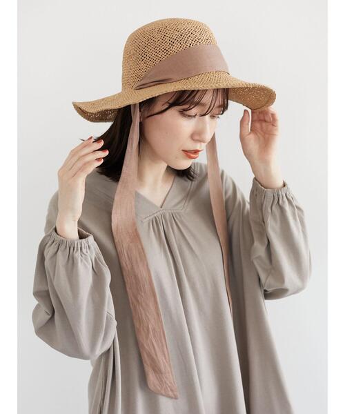 Green　Parks（グリーンパークス）の「・リボンつきハット＊（ハット・レディース・ベージュ/キャメル・FREE）」の4枚目の写真