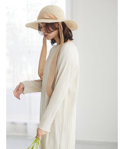 Green　Parks（グリーンパークス）の「・リボンつきハット＊（ハット・レディース・ベージュ/キャメル・FREE）」の8枚目の写真