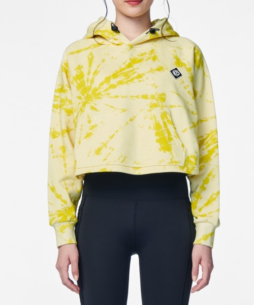 LS OVERSIZE CROP CARGO POCKET SPLICE HOODIE