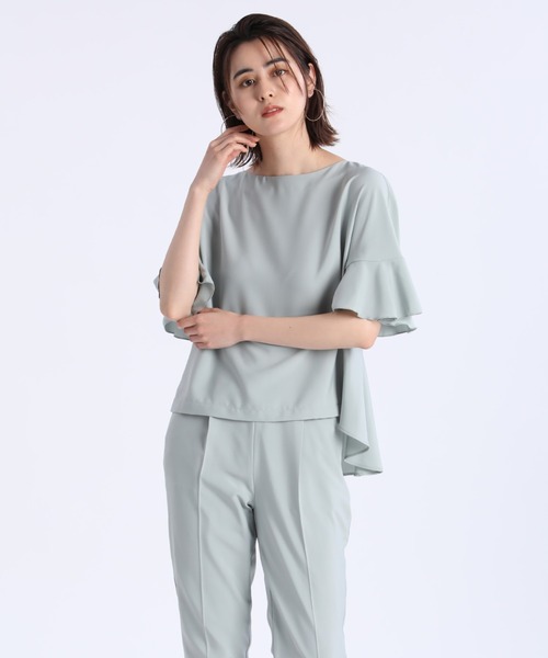 INED CLARO（イネドクラロ）の「【WEB限定】《INED CLARO》フレアスリーブブラウス（シャツ/ブラウス・レディース・サンドグレー/グリーン系その他/パープル/ホワイト/ブラック・9号/7号）」の5枚目の写真