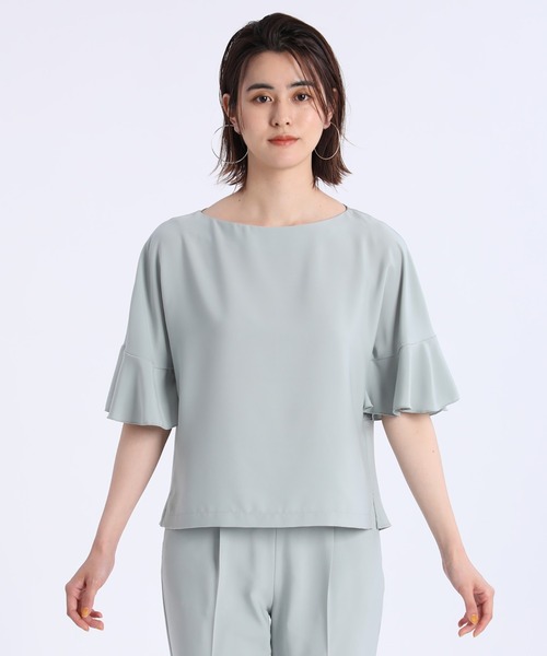 INED CLARO（イネドクラロ）の「【WEB限定】《INED CLARO》フレアスリーブブラウス（シャツ/ブラウス・レディース・サンドグレー/グリーン系その他/パープル/ホワイト/ブラック・9号/7号）」の7枚目の写真