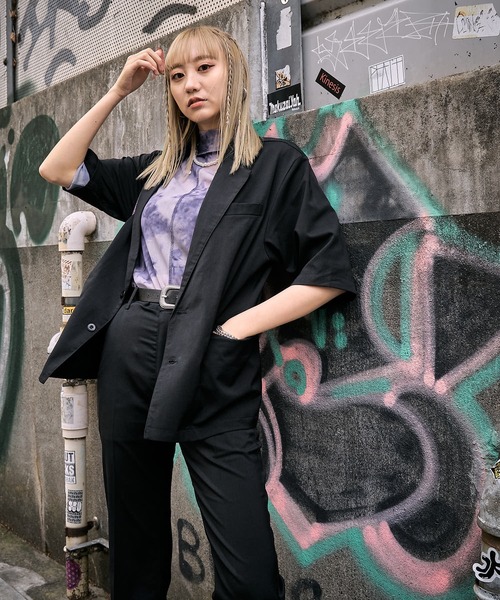 PUBLUX（パブリュクス）の「【PUBLUX/パブリュクス×ベルエポック】セットアップ ショートスリーブテーラードジャケット&センタープレスフレアスラックス（セットアップ・メンズ・ブラック/ブラウン/ブルー・SMALL/MEDIUM/LARGE）」の17枚目の写真