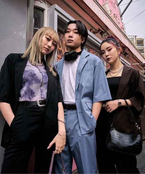 PUBLUX（パブリュクス）の「【PUBLUX/パブリュクス×ベルエポック】セットアップ ショートスリーブテーラードジャケット&センタープレスフレアスラックス（セットアップ・メンズ・ブラック/ブラウン/ブルー・SMALL/MEDIUM/LARGE）」の9枚目の写真