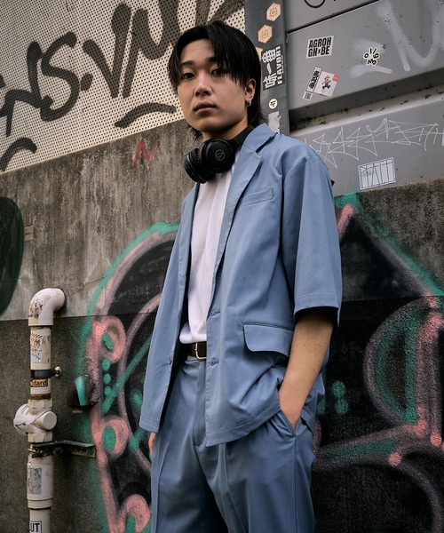 PUBLUX（パブリュクス）の「【PUBLUX/パブリュクス×ベルエポック】セットアップ ショートスリーブテーラードジャケット&センタープレスフレアスラックス（セットアップ・メンズ・ブラック/ブラウン/ブルー・SMALL/MEDIUM/LARGE）」の21枚目の写真