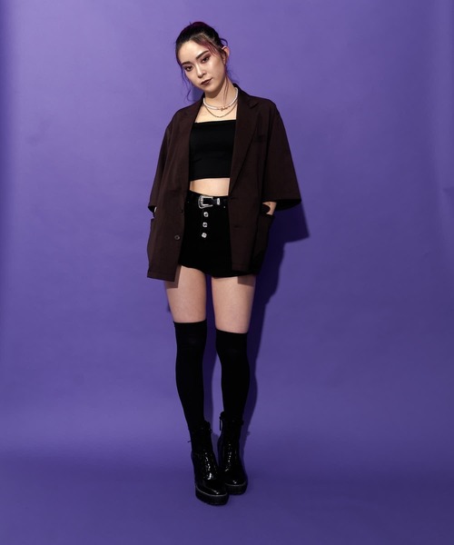 PUBLUX（パブリュクス）の「【PUBLUX/パブリュクス×ベルエポック】セットアップ ショートスリーブテーラードジャケット&センタープレスフレアスラックス（セットアップ・メンズ・ブラック/ブラウン/ブルー・SMALL/MEDIUM/LARGE）」の16枚目の写真