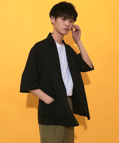 PUBLUX（パブリュクス）の「【PUBLUX/パブリュクス×ベルエポック】セットアップ ショートスリーブテーラードジャケット&センタープレスフレアスラックス（セットアップ・メンズ・ブラック/ブラウン/ブルー・SMALL/MEDIUM/LARGE）」の15枚目の写真