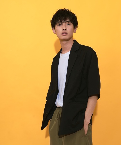 PUBLUX（パブリュクス）の「【PUBLUX/パブリュクス×ベルエポック】セットアップ ショートスリーブテーラードジャケット&センタープレスフレアスラックス（セットアップ・メンズ・ブラック/ブラウン/ブルー・SMALL/MEDIUM/LARGE）」の7枚目の写真