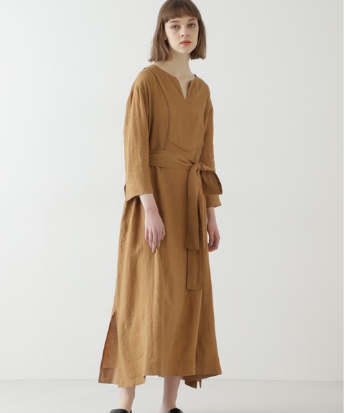 BOSCH(ボッシュ)の「◆フレンチルリネンカフタンワンピース(ワンピース・レディース・ブラック/ブラウン・36/38)」の3枚目の写真