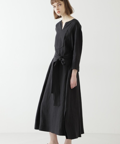 BOSCH(ボッシュ)の「◆フレンチルリネンカフタンワンピース(ワンピース・レディース・ブラック/ブラウン・36/38)」の11枚目の写真