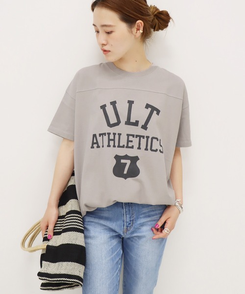 JOURNAL STANDARD（ジャーナルスタンダード）の「フットボールT（Tシャツ/カットソー・レディース・モスグリーン/ブラック系その他/ホワイト/ライトグレー・FREE）」の3枚目の写真