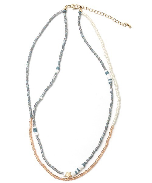 チチカカ（チチカカ）の「バイカラービーズ２連ネックレス（ネックレス・レディース・オレンジ/ピンク/グレー・FREE）」の6枚目の写真