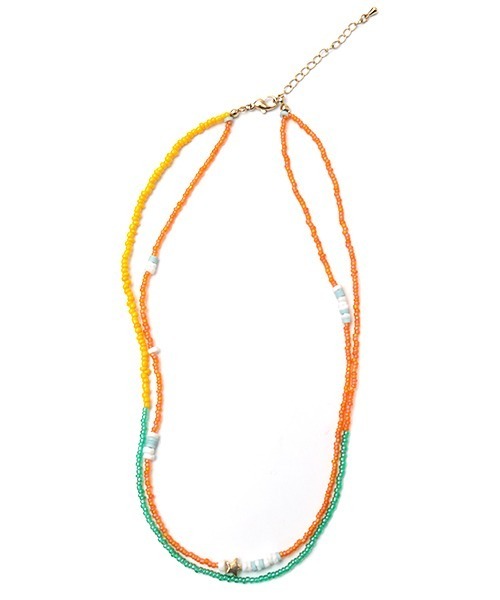 チチカカ（チチカカ）の「バイカラービーズ２連ネックレス（ネックレス・レディース・オレンジ/ピンク/グレー・FREE）」の8枚目の写真