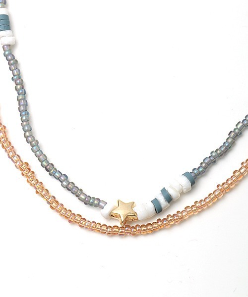 チチカカ（チチカカ）の「バイカラービーズ２連ネックレス（ネックレス・レディース・オレンジ/ピンク/グレー・FREE）」の9枚目の写真