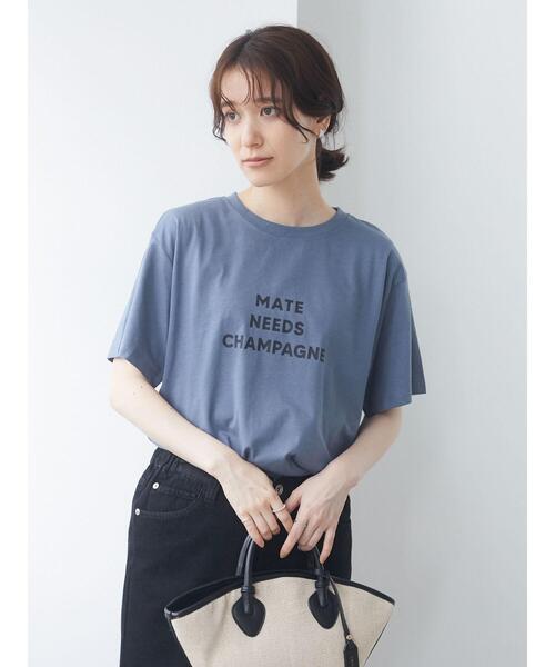 Green　Parks（グリーンパークス）の「ブロックロゴTシャツ＊（Tシャツ/カットソー・レディース・ライトグレー/ブラック/オフホワイト/ブルー・FREE）」の21枚目の写真