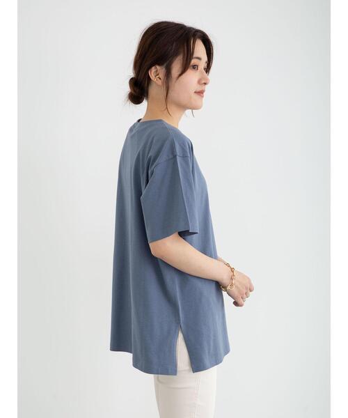 Green　Parks（グリーンパークス）の「ブロックロゴTシャツ＊（Tシャツ/カットソー・レディース・ライトグレー/ブラック/オフホワイト/ブルー・FREE）」の5枚目の写真