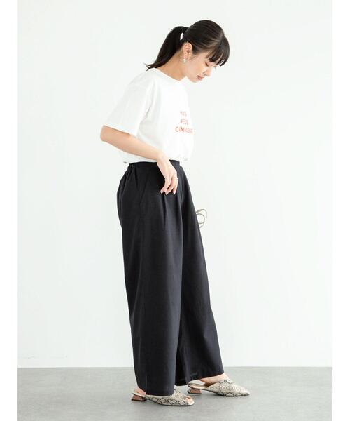 Green　Parks（グリーンパークス）の「ブロックロゴTシャツ＊（Tシャツ/カットソー・レディース・ライトグレー/ブラック/オフホワイト/ブルー・FREE）」の9枚目の写真