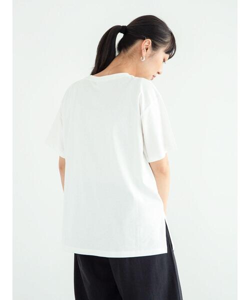 Green　Parks（グリーンパークス）の「ブロックロゴTシャツ＊（Tシャツ/カットソー・レディース・ライトグレー/ブラック/オフホワイト/ブルー・FREE）」の12枚目の写真