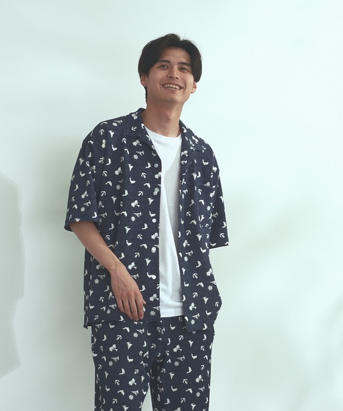 Blue Standard (ブルースタンダード)の「【BLUE STANDARD】速乾 制菌 防臭 快適 シワになりづらいイージーケア ドライワッフルオープンカラー半袖シャツ セットアップ対応アイテム(シャツ/ブラウス・メンズ・ホワイト/ブルー系その他/杢グレー/ネイビー・X-LARGE/LARGE/MEDIUM)」の4枚目の写真