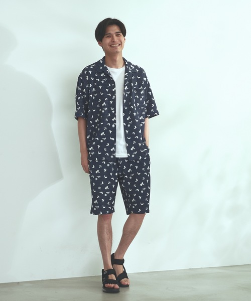 Blue Standard (ブルースタンダード)の「【BLUE STANDARD】速乾 制菌 防臭 快適 シワになりづらいイージーケア ドライワッフルオープンカラー半袖シャツ セットアップ対応アイテム(シャツ/ブラウス・メンズ・ホワイト/ブルー系その他/杢グレー/ネイビー・X-LARGE/LARGE/MEDIUM)」の9枚目の写真