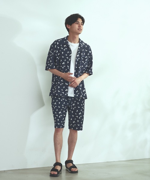 Blue Standard (ブルースタンダード)の「【BLUE STANDARD】速乾 制菌 防臭 快適 シワになりづらいイージーケア ドライワッフルオープンカラー半袖シャツ セットアップ対応アイテム(シャツ/ブラウス・メンズ・ホワイト/ブルー系その他/杢グレー/ネイビー・X-LARGE/LARGE/MEDIUM)」の8枚目の写真