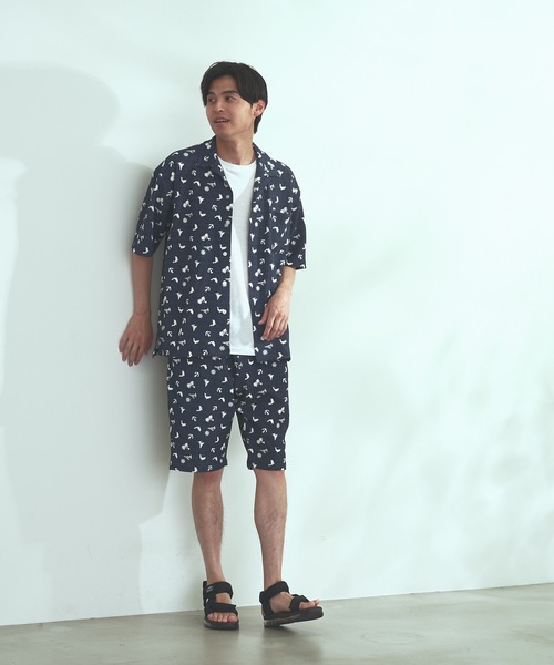 Blue Standard (ブルースタンダード)の「【BLUE STANDARD】速乾 制菌 防臭 快適 シワになりづらいイージーケア ドライワッフルオープンカラー半袖シャツ セットアップ対応アイテム(シャツ/ブラウス・メンズ・ホワイト/ブルー系その他/杢グレー/ネイビー・X-LARGE/LARGE/MEDIUM)」の7枚目の写真