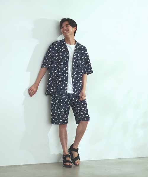 Blue Standard (ブルースタンダード)の「【BLUE STANDARD】速乾 制菌 防臭 快適 シワになりづらいイージーケア ドライワッフルオープンカラー半袖シャツ セットアップ対応アイテム(シャツ/ブラウス・メンズ・ホワイト/ブルー系その他/杢グレー/ネイビー・X-LARGE/LARGE/MEDIUM)」の6枚目の写真