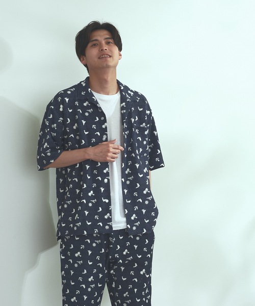 Blue Standard (ブルースタンダード)の「【BLUE STANDARD】速乾 制菌 防臭 快適 シワになりづらいイージーケア ドライワッフルオープンカラー半袖シャツ セットアップ対応アイテム(シャツ/ブラウス・メンズ・ホワイト/ブルー系その他/杢グレー/ネイビー・X-LARGE/LARGE/MEDIUM)」の5枚目の写真