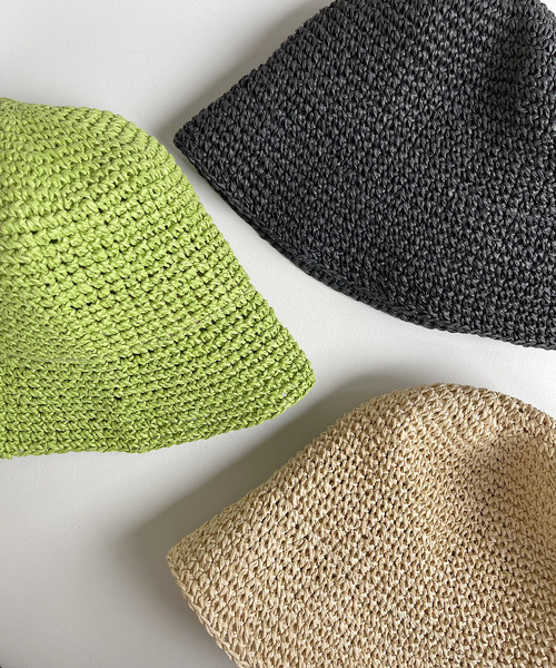 SANSeLF(サンセルフ)の「【SANSeLF】straw bucket hat sana21(ハット・レディース・ブラック/グリーン/ライトベージュ・FREE)」の7枚目の写真