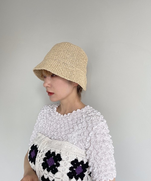 SANSeLF(サンセルフ)の「【SANSeLF】straw bucket hat sana21(ハット・レディース・ブラック/グリーン/ライトベージュ・FREE)」の19枚目の写真