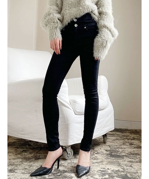 GYDA（ジェイダ）の「ハイウエストボタンカラースキニーパンツ（その他パンツ・レディース・ブラック/ベージュ・SMALL/MEDIUM/X-SMALL）」の18枚目の写真