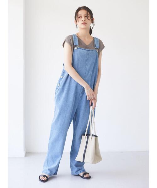 Sugar spoon（シュガースプーン）の「・SUGAR SPOON デニムサロペットパンツ＊（サロペット/オーバーオール・レディース・ブラック/インディゴブルー/ライトインディゴブルー・FREE）」の21枚目の写真