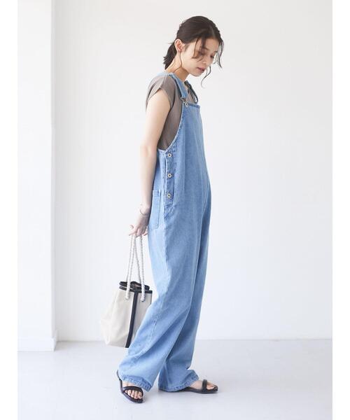 Sugar spoon（シュガースプーン）の「・SUGAR SPOON デニムサロペットパンツ＊（サロペット/オーバーオール・レディース・ブラック/インディゴブルー/ライトインディゴブルー・FREE）」の13枚目の写真