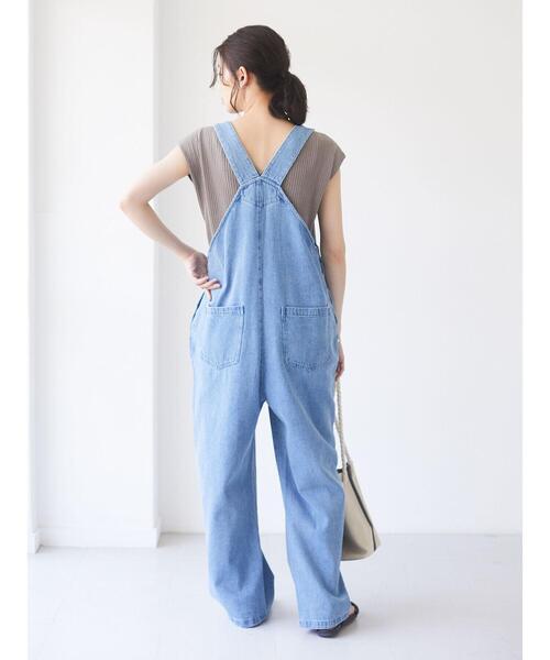 Sugar spoon（シュガースプーン）の「・SUGAR SPOON デニムサロペットパンツ＊（サロペット/オーバーオール・レディース・ブラック/インディゴブルー/ライトインディゴブルー・FREE）」の8枚目の写真