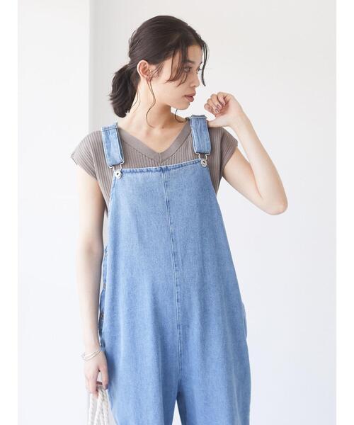 Sugar spoon（シュガースプーン）の「・SUGAR SPOON デニムサロペットパンツ＊（サロペット/オーバーオール・レディース・ブラック/インディゴブルー/ライトインディゴブルー・FREE）」の15枚目の写真