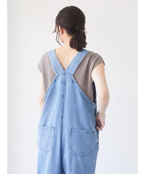 Sugar spoon（シュガースプーン）の「・SUGAR SPOON デニムサロペットパンツ＊（サロペット/オーバーオール・レディース・ブラック/インディゴブルー/ライトインディゴブルー・FREE）」の4枚目の写真