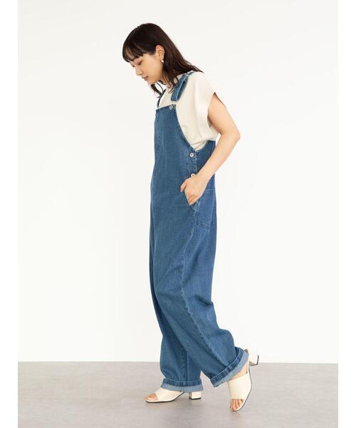 Sugar spoon（シュガースプーン）の「・SUGAR SPOON デニムサロペットパンツ＊（サロペット/オーバーオール・レディース・ブラック/インディゴブルー/ライトインディゴブルー・FREE）」の5枚目の写真